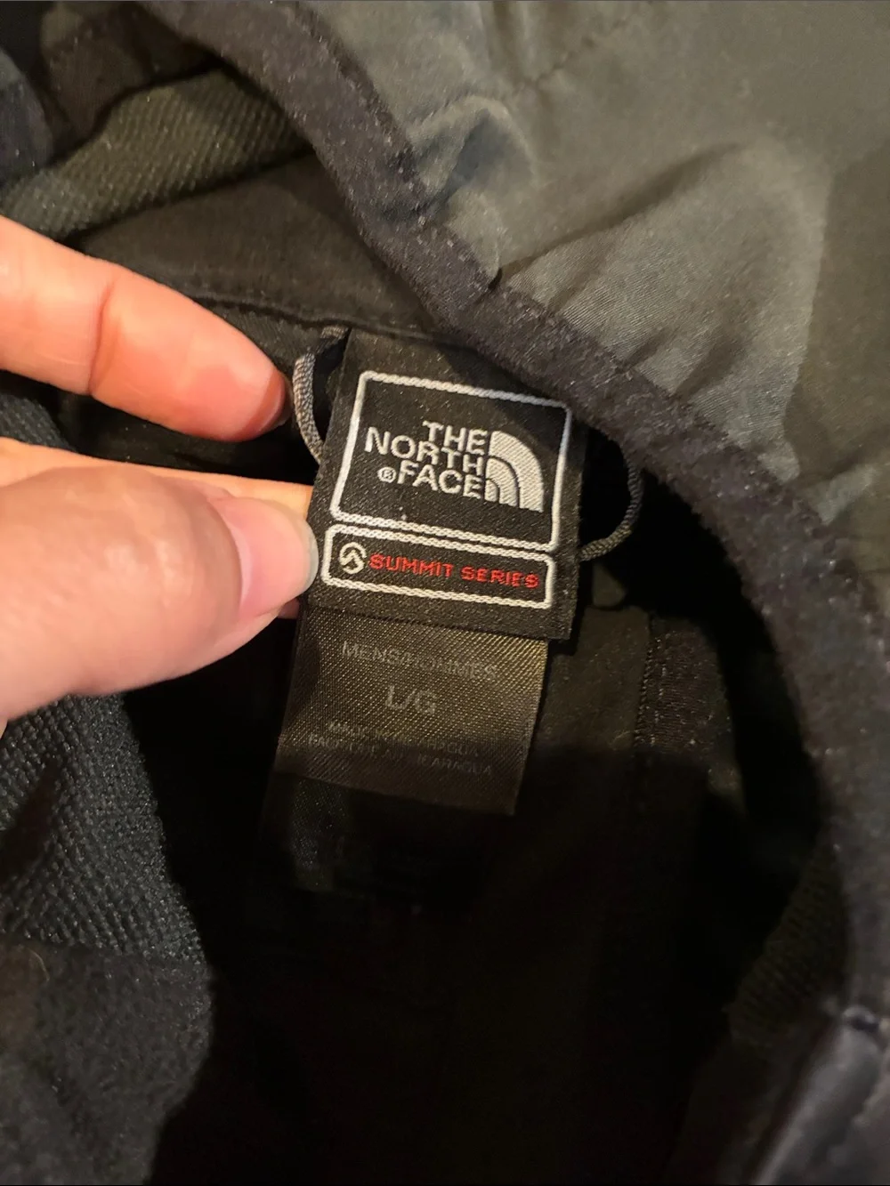 The North Face Black Hooded Windbreaker Windstopper with Red Zipper Accents